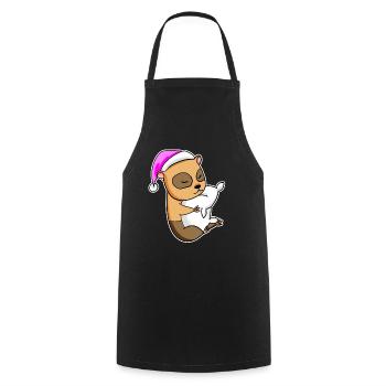 Guinea Pig Tired Sleeping Sleeping Girl - Cooking Apron - black - Front - AI Model Male 185 dark (185cm)