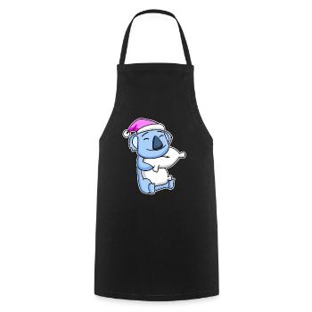 Koala Bear Tired Sleeping Sleeping Girl - Cooking Apron - black - Front - AI Model Male 185 dark (185cm)