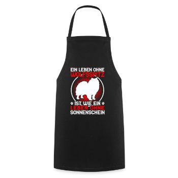 Life without Wolfsspitz German Wolfsspitz - Cooking Apron - black - Front - AI Model Male 185 dark (185cm)