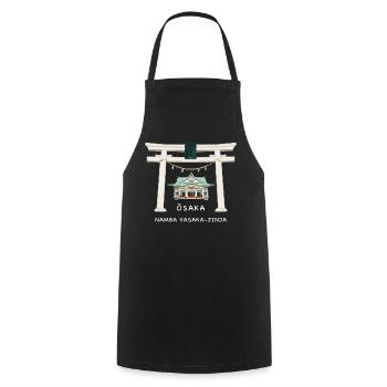 Osaka Japan, Namba Yasaka-jinja Torii Drawing - Cooking Apron - black - Front - AI Model Male 185 dark (185cm)