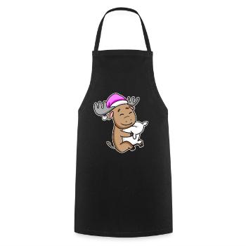 orignal fatigué endormi fille endormie - Tablier de cuisine - noir - Devant - AI Model Male 185 dark (185cm)