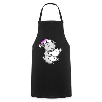 Chèvre Fatiguée Dormir Fille Endormie - Tablier de cuisine - noir - Devant - AI Model Male 185 dark (185cm)