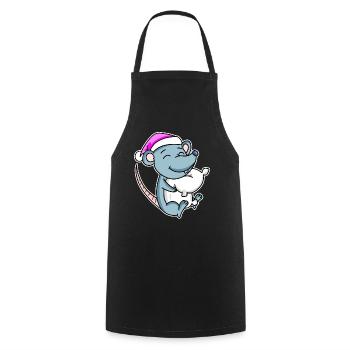 Souris Fatigué Dormir Fille De Sommeil - Tablier de cuisine - noir - Devant - AI Model Male 185 dark (185cm)
