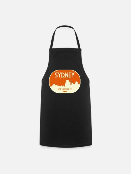 Sydney Skyline Retro Badge - Kochschürze - Schwarz