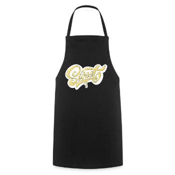 Conception de typographie Sweet Script - Tablier de cuisine - noir - Devant - AI Model Male 185 dark (185cm)