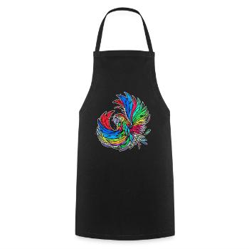Animal, Bird, Parrot, Animal Lover, Pet, Zoo Animals - Cooking Apron - black - Front - AI Model Male 185 dark (185cm)