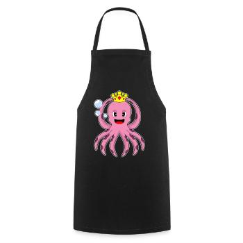 Couronne de pieuvre - Tablier de cuisine - noir - Devant - AI Model Male 185 dark (185cm)
