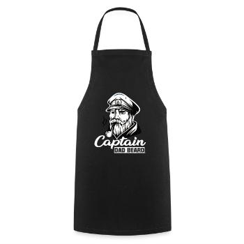 Captain Dad Beard Captain Boat Sailing Sailor - Cooking Apron - black - Front - AI Model Male 185 dark (185cm)