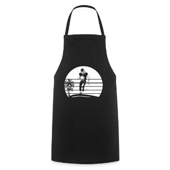Joueur de football Silhouette Joueur de football - Tablier de cuisine - noir - Devant - AI Model Male 185 dark (185cm)