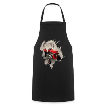 M F 30 Bulldog Traktor - Kochschürze - Schwarz - Vorne - AI Model Male 185 dark (185cm)