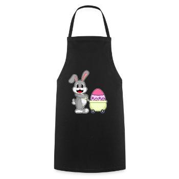 Bunny Easter Shopping - Cooking Apron - black - Front - AI Model Male 185 dark (185cm)