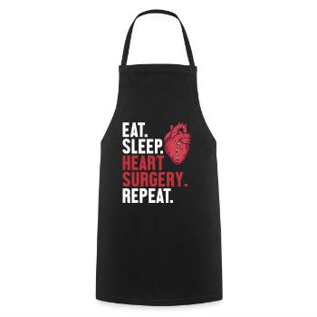 Eat Sleep Herzchirurgie Katheter öffnen - Kochschürze - Schwarz - Vorne - AI Model Male 185 dark (185cm)
