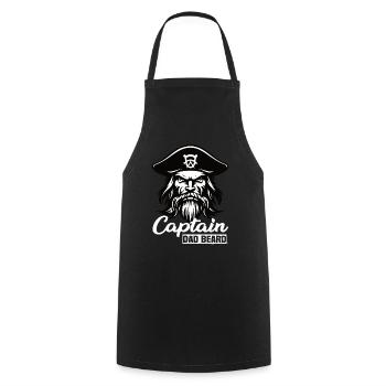 Captain Dad Beard Captain Boat Sailing Sailor - Cooking Apron - black - Front - AI Model Male 185 dark (185cm)