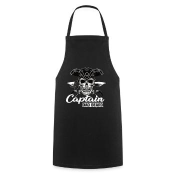 Captain Dad Beard Captain Boat Sailing Sailor - Cooking Apron - black - Front - AI Model Male 185 dark (185cm)