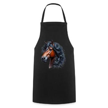 Cheval - Tablier de cuisine - noir - Devant - AI Model Male 185 dark (185cm)