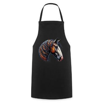 Pferd - Kochschürze - Schwarz - Vorne - AI Model Male 185 dark (185cm)