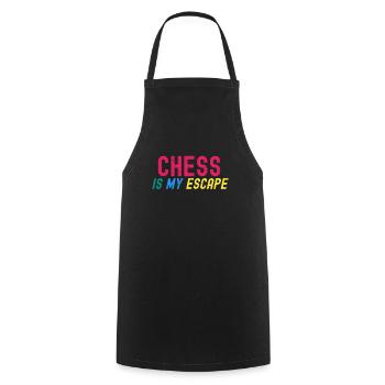 Chess Is My Escape - Cooking Apron - black - Front - AI Model Male 185 dark (185cm)