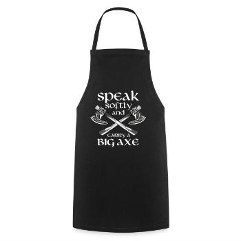 Norse Viking culture - Cooking Apron - black - Front - AI Model Male 185 dark (185cm)
