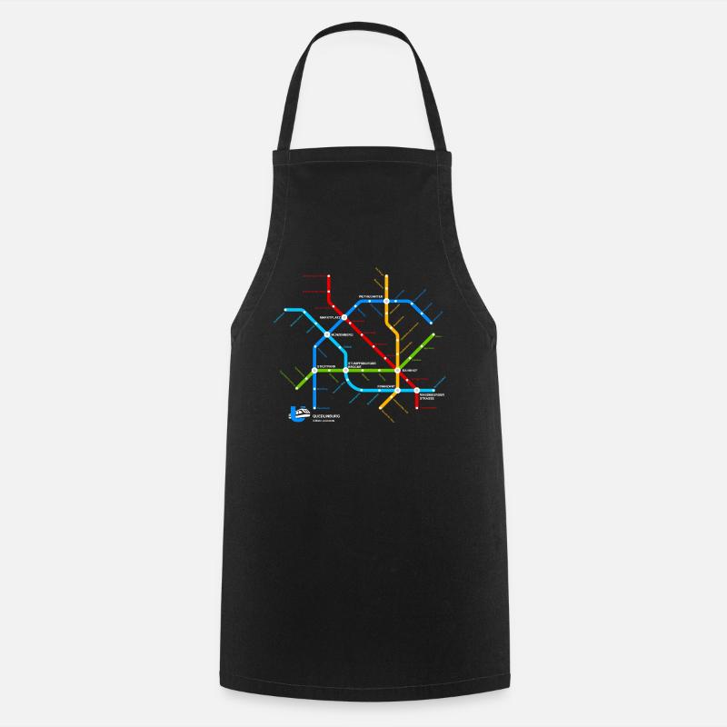 Quedlinburg (U-Bahn-Liniennetz-Edition) - Cooking Apron - black