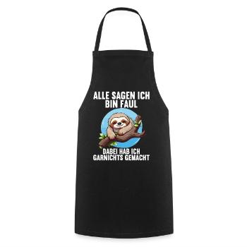 Mes parents disent tous que je suis paresseux - Tablier de cuisine - noir - Devant - AI Model Male 185 dark (185cm)
