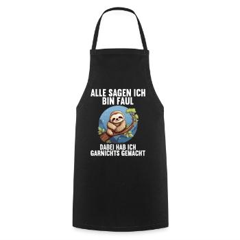 Mes parents disent tous que je suis paresseux - Tablier de cuisine - noir - Devant - AI Model Male 185 dark (185cm)