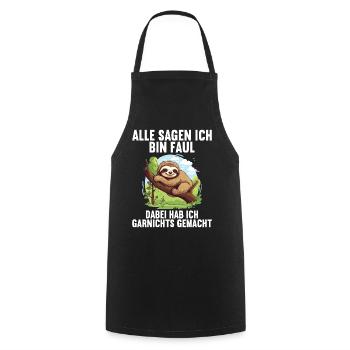 My parents all say I'm lazy sloth - Cooking Apron - black - Front - AI Model Male 185 dark (185cm)