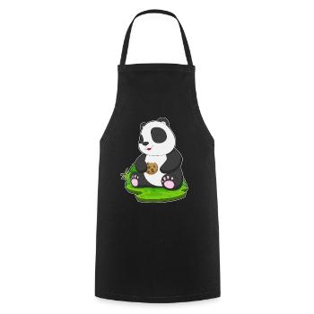 Panda Cookie - Kochschürze - Schwarz - Vorne - AI Model Male 185 dark (185cm)