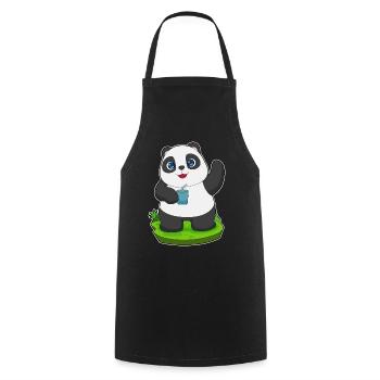 Panda Saft - Kochschürze - Schwarz - Vorne - AI Model Male 185 dark (185cm)