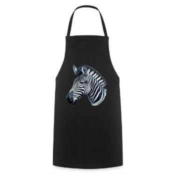 Zebra - Kochschürze - Schwarz - Vorne - AI Model Male 185 dark (185cm)