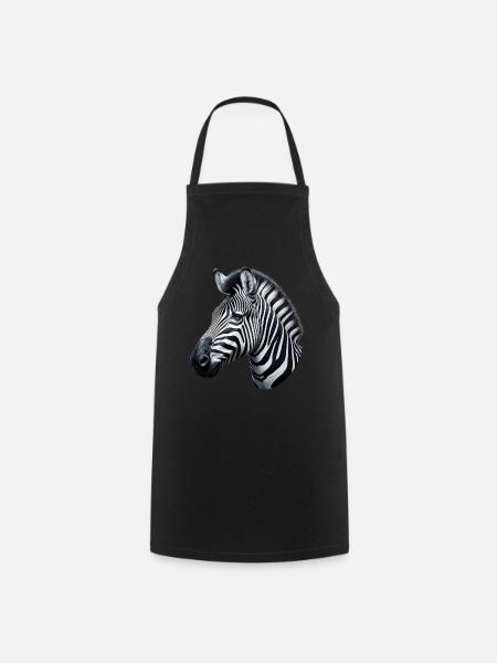 Zebra - Kochschürze - Schwarz