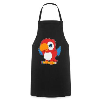 Parrot Pupil Pencil School - Cooking Apron - black - Front - AI Model Male 185 dark (185cm)