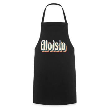 Vintage Retro Aloisio T-Shirt Geschenk T-Shirt - Kochschürze - Schwarz - Vorne - AI Model Male 185 dark (185cm)