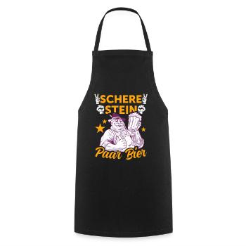 Schere, Stein, Paar, Bier - das perfekte Outfit - Kochschürze - Schwarz - Vorne - AI Model Male 185 dark (185cm)