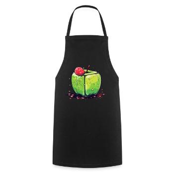Würfel Apfel Cube Apple - Kochschürze - Schwarz - Vorne - AI Model Male 185 dark (185cm)