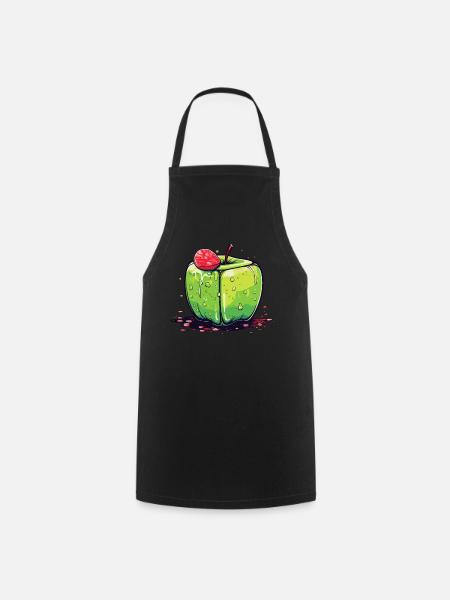 Würfel Apfel Cube Apple - Kochschürze - Schwarz