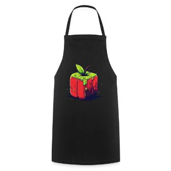 Würfel Apfel Cube Apple - Kochschürze - Schwarz - Vorne - AI Model Male 185 dark (185cm)