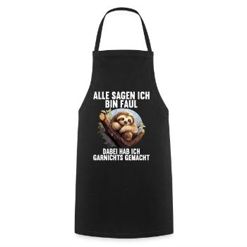 Mes parents disent tous que je suis paresseux - Tablier de cuisine - noir - Devant - AI Model Male 185 dark (185cm)