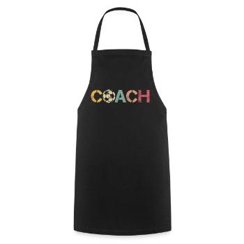 retro coach Fußball Logo Ball Mannschaft Verein - Kochschürze - Schwarz - Vorne - AI Model Male 185 dark (185cm)