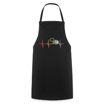 Cor Français Vintage ligne de coeur - Tablier de cuisine - noir - Devant - AI Model Male 185 dark (185cm)