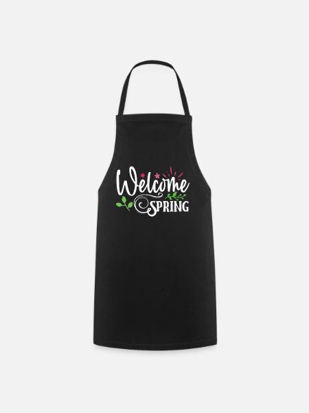Willkommen Frühling - Kochschürze - Schwarz