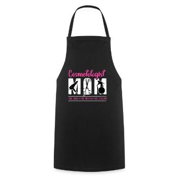 Cosmétologue Maman L’idole Le mythe L’esthéticienne - Tablier de cuisine - noir - Devant - AI Model Male 185 dark (185cm)