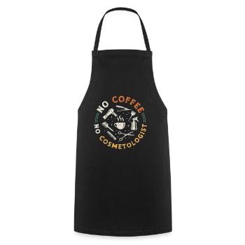 Cosmétologue Pas de café Pas de cosmétiques Amateur de café - Tablier de cuisine - noir - Devant - AI Model Male 185 dark (185cm)