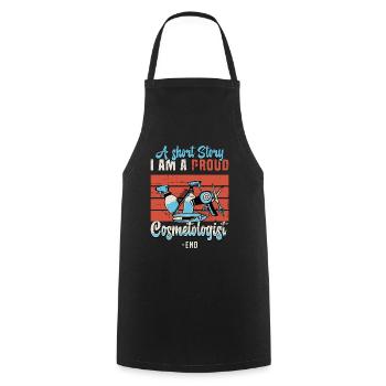 Cosmétologue Une petite histoire Je suis maquilleuse - Tablier de cuisine - noir - Devant - AI Model Male 185 dark (185cm)
