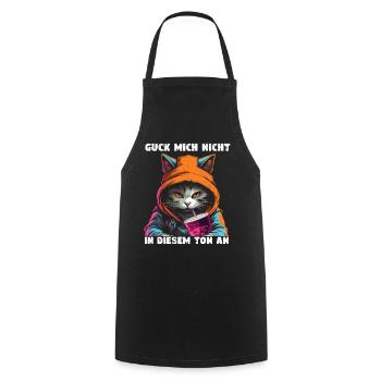 Don't look at me in that tone! - Cooking Apron - black - Front - AI Model Male 185 dark (185cm)