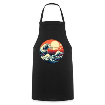 Große Welle The Great Wave Kanagawa - Cooking Apron - black - Front - AI Model Male 185 dark (185cm)