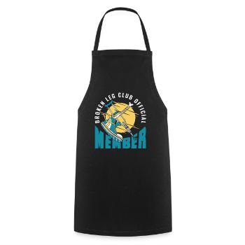 Broken Leg Club Official Member Broken Bone Bone - Cooking Apron - black - Front - AI Model Male 185 dark (185cm)