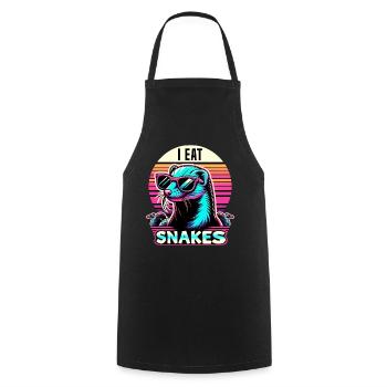 I Eat Snakes Vintage Mungo - Kochschürze - Schwarz - Vorne - AI Model Male 185 dark (185cm)