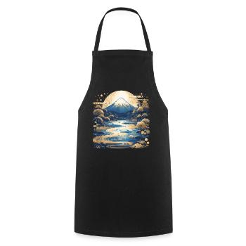 Mount Fuji - Cooking Apron - black - Front - AI Model Male 185 dark (185cm)