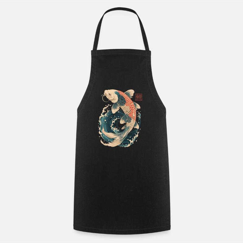 Carpe Koi - Tablier de cuisine - noir