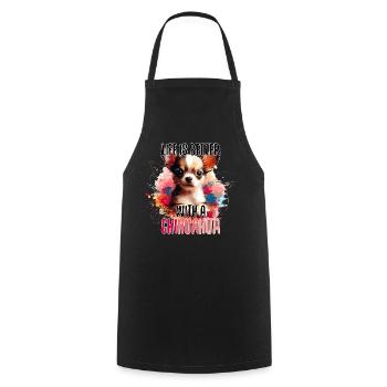 Chihuahua chiot mignon vie chien cadeau - Tablier de cuisine - noir - Devant - AI Model Male 185 dark (185cm)